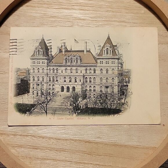 𝅺NY Capitol Building Vintage Postcard, 1908 ephemera, Albany - Picture 1 of 4